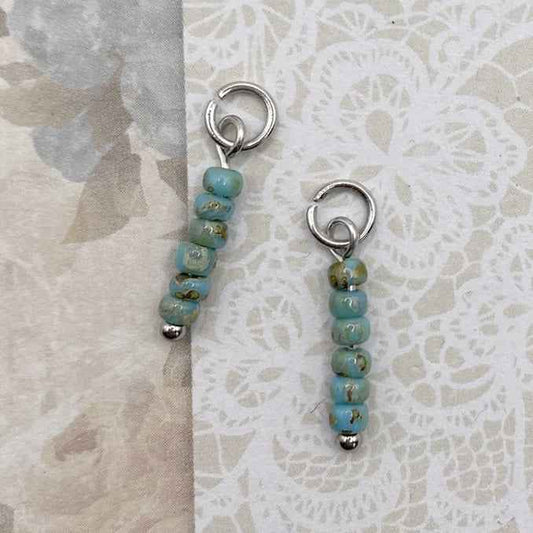 Stalen bedels voor Oorbellen zilver met Turquoise rocailles kraaltjes - Idhuna Jewels