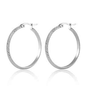 Grote oorringen creolen RVS zilver Odessa - 35 mm - Idhuna Jewels