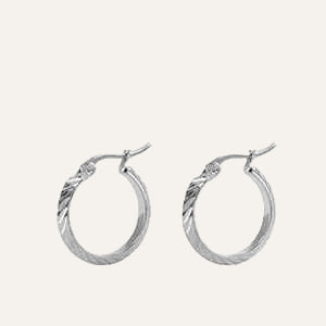 Stalen oorringen dames zilver Lois - 20 mm - Idhuna Jewels