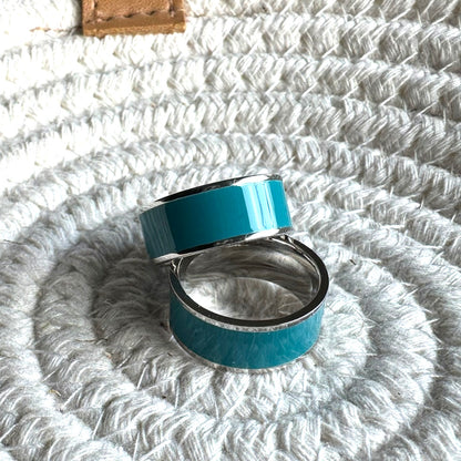 Stalen ring turquoise Ava