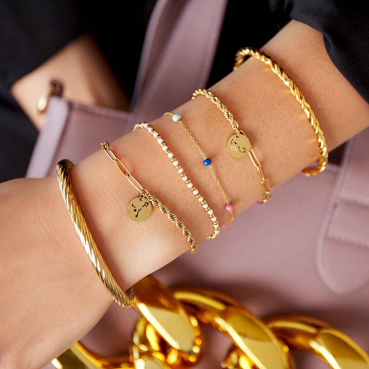 Sterrenbeeld armband staal Steenbok - Idhuna Jewels
