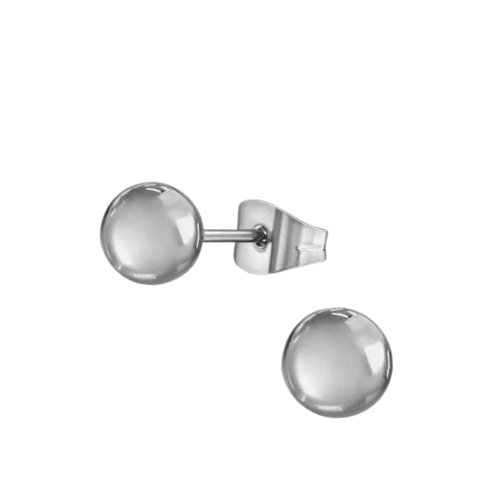 XL Grote Zweerknopjes Rvs zilver 6 mm