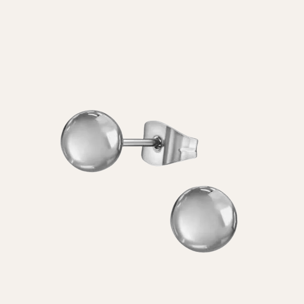 XL Grote Zweerknopjes Rvs zilver 6 mm