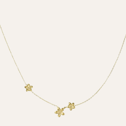 Yehwang Bloemen Ketting Staal Goud Tibby