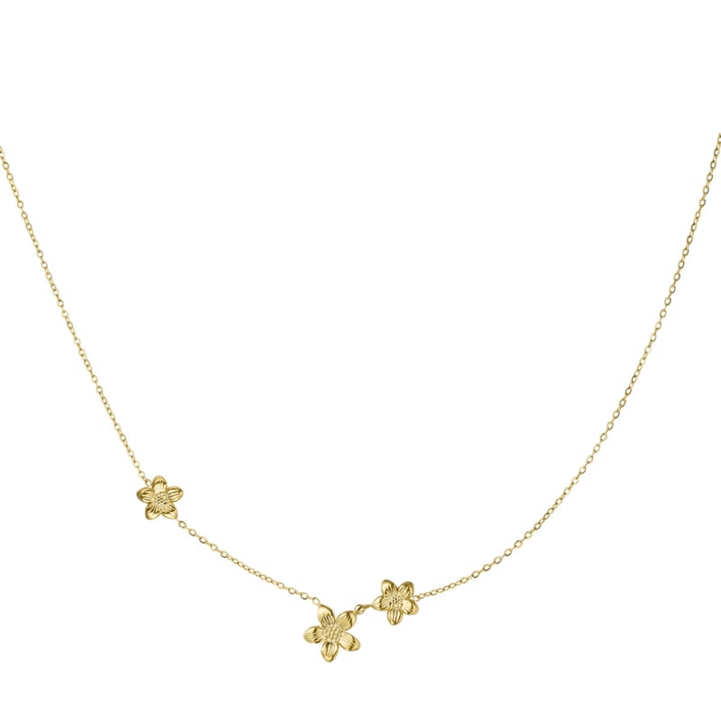 Yehwang Bloemen Ketting Staal Goud Dames - Idhuna Jewels