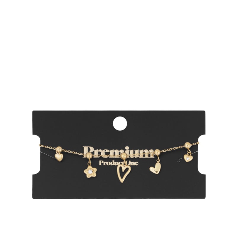 Yehwang Stalen Bedel Armband Dames Goud Hearts & Flowers - Idhuna Jewels