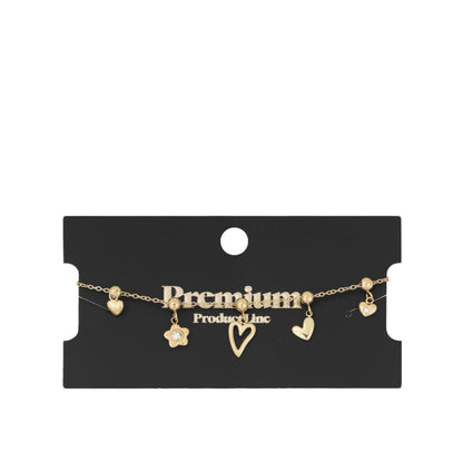 Yehwang Stalen Bedel Armband Dames Goud Hearts & Flowers - Idhuna Jewels