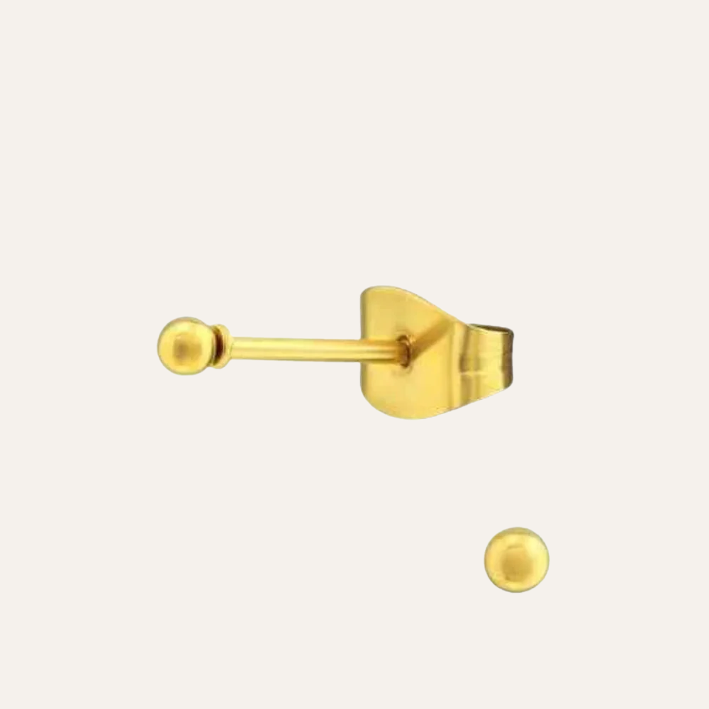 Zweerknopjes Mini Staal Goud 2 Mm
