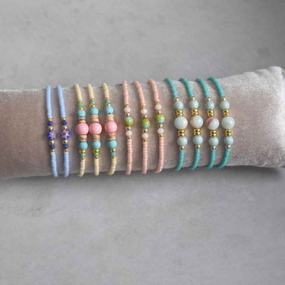 Zalmroze Peach Idhuna Rocailles Armband kralen dames - Idhuna Jewels