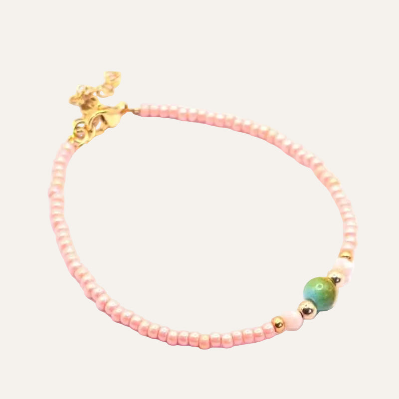 Zalmroze Peach Idhuna Rocailles Armband kralen dames - Idhuna Jewels