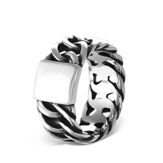 Zegelring met schakels heren