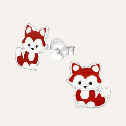 Zilveren dieren kinderoorbellen Vosje - Idhuna Jewels