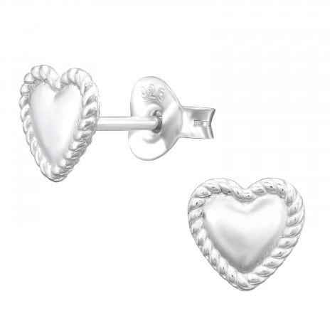 Zilveren hartjes Oorbellen sierlijke rand - Idhuna Jewels
