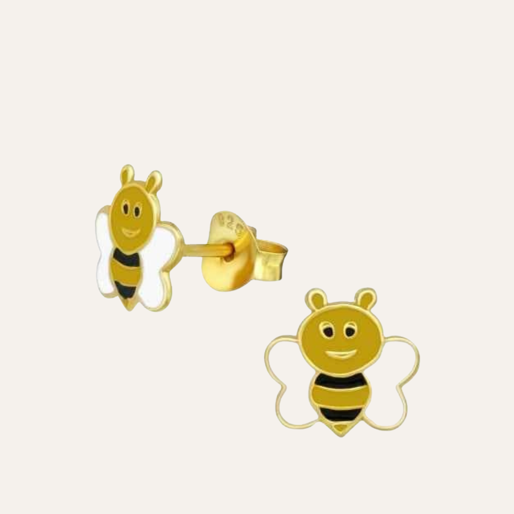 Zilveren oorstekers kinderen Bijtje