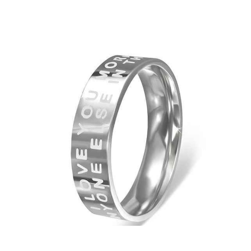 Zilverkleurige Ring met tekst rvs dames