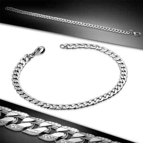 Zilverkleurige Stalen schakelarmband - 22 cm - Idhuna Jewels