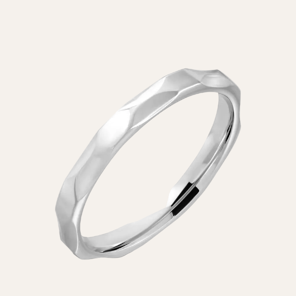 Zilverkleurige smalle Edelstaal ring dames