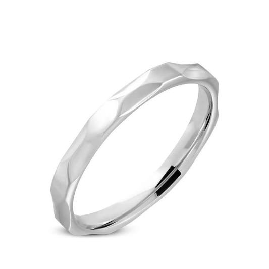 Zilverkleurige smalle Edelstaal ring dames