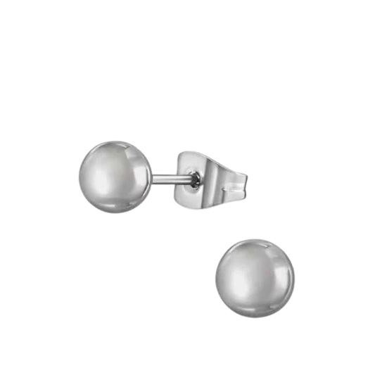 Zweerknopjes Chirurgisch Staal Zilver 5 mm