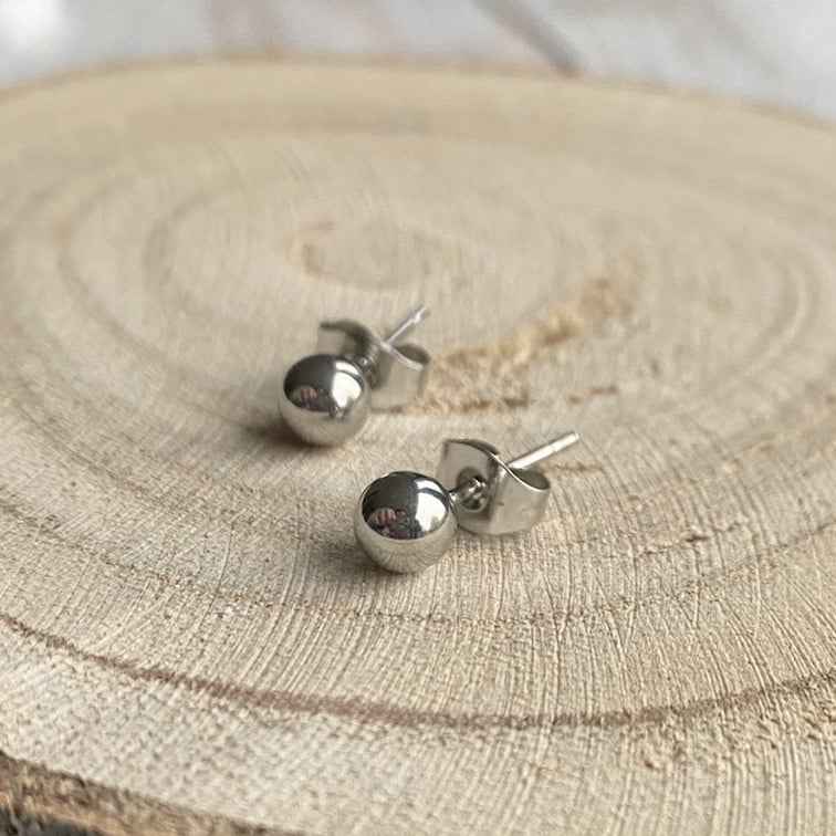 Zweerknopjes Chirurgisch Staal Zilver 5 mm - Idhuna Jewels