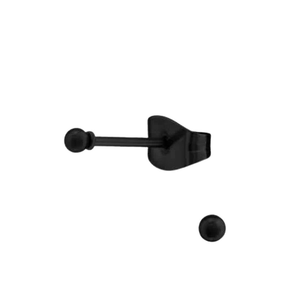 Zweerknopjes Chirurgisch Staal Zwart 2 mm