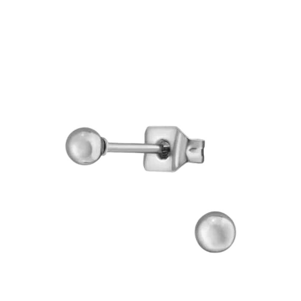 Zweerknopjes Stainless Steel Zilver 3 mm