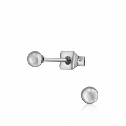 Zweerknopjes Stainless Steel Zilver 3 mm