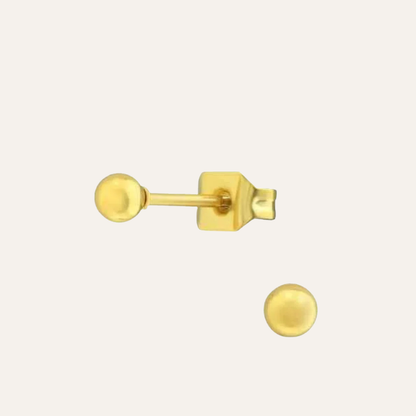 Zweerknopjes goud ronde bol oorstekers rvs klein 3 mm