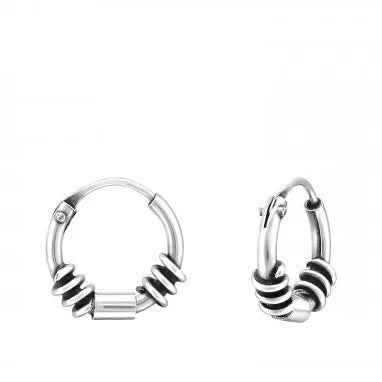 Bali oorringen Hoops 925 zilver 10 mm - Idhuna Jewels