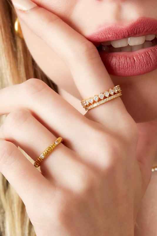 Ring Chirurgisch Staal Zilver Dames met Zirkonia's - Idhuna Jewels