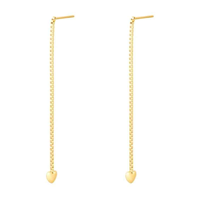 Doortrek Threader oorbellen Chirurgisch staal hartje - Idhuna Jewels