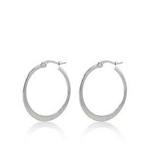 Stalen dames oorringen zilver 16 mm Cato - Idhuna Jewels